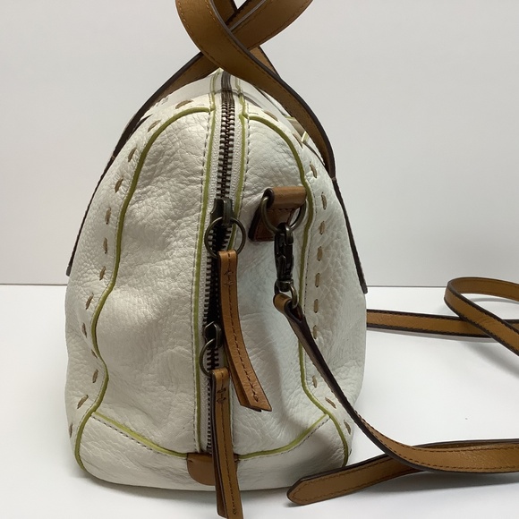 Fossil Cream Sydney Satchel with Tan Straps, Like New - Picture 5 of 13